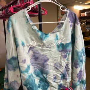 PINK Victoria's Secret Tie-Dye Hoodie in Teal & Purple
